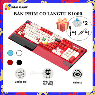 [Các trục DIY] Bàn phím cơ gaming có dây, Thiết bị máy tính LANGTU K1000 với đèn Led LT09, Bảng kim loại, 22 loại đèn