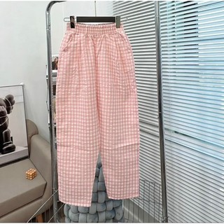 Quần Baggy Kẻ Caro phong cách hàn quốc chất vải đũi thô mềm mịn cạp chun lưng cao có 5 màu trẻ trung cá tính M040-TLN