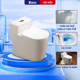 Bồn cầu liền khối ENIC cao cấp phủ men kháng khuẩn xả xoáy tiết kiệm nước