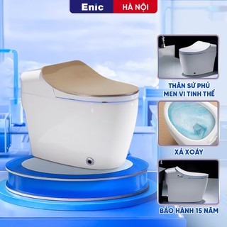  Bồn cầu thông minh Enic Smart Y06 cảm biến xả nước siêu nhạy điều khiển từ xa chất liệu men nano vi tinh thể. 