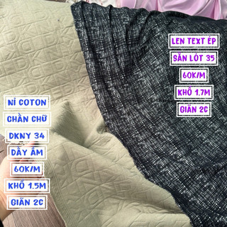 Vải Len Text ép, len tweed xuất dư. May quần, váy liền, set chân váy áo cực ấm.