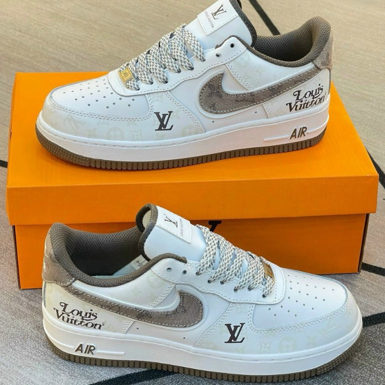 Giày_Nike Air Force 1 Louis Vuitton, Giày Thể Thao Nam Nữ AF1 LV Đế Nâu Bản Best Đầy Đủ Phụ Kiện | BigBuy360 - bigbuy360.vn