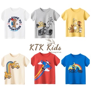 Áo bé trai cộc tay Kotokids, áo cotton cộc tay cho bé trai in hình dễ thương