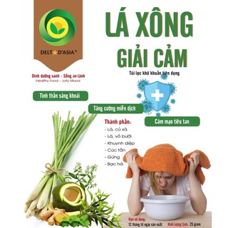 THẢO DƯỢC LÁ XÔNG GIẢI CẢM DELTA D'ASIA - LAXONG-25G - gói 25 gram - hương xả