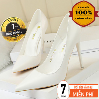 GIÀY CAO GÓT 9511-17 BIGTREE GIÀY CƯỚI DA LỲ TRƠN BÓNG, HÀNG CHÍNH HÃNG CAO CẤP FULL HỘP GIÀY CÔ DÂU