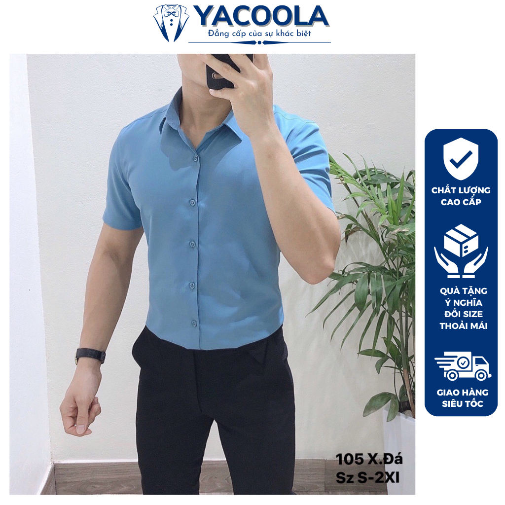 Áo sơ mi nam dài tay cao cấp vải sợi tre chống nhăn thời trang công sở Yacoola YH4-105 Áo sơ mi nam 