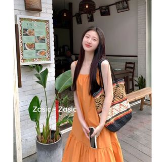 Đầm Maxi 2 Dây Zasic 2 Lớp Cao Cấp Đi Biển Đi Chơi D12