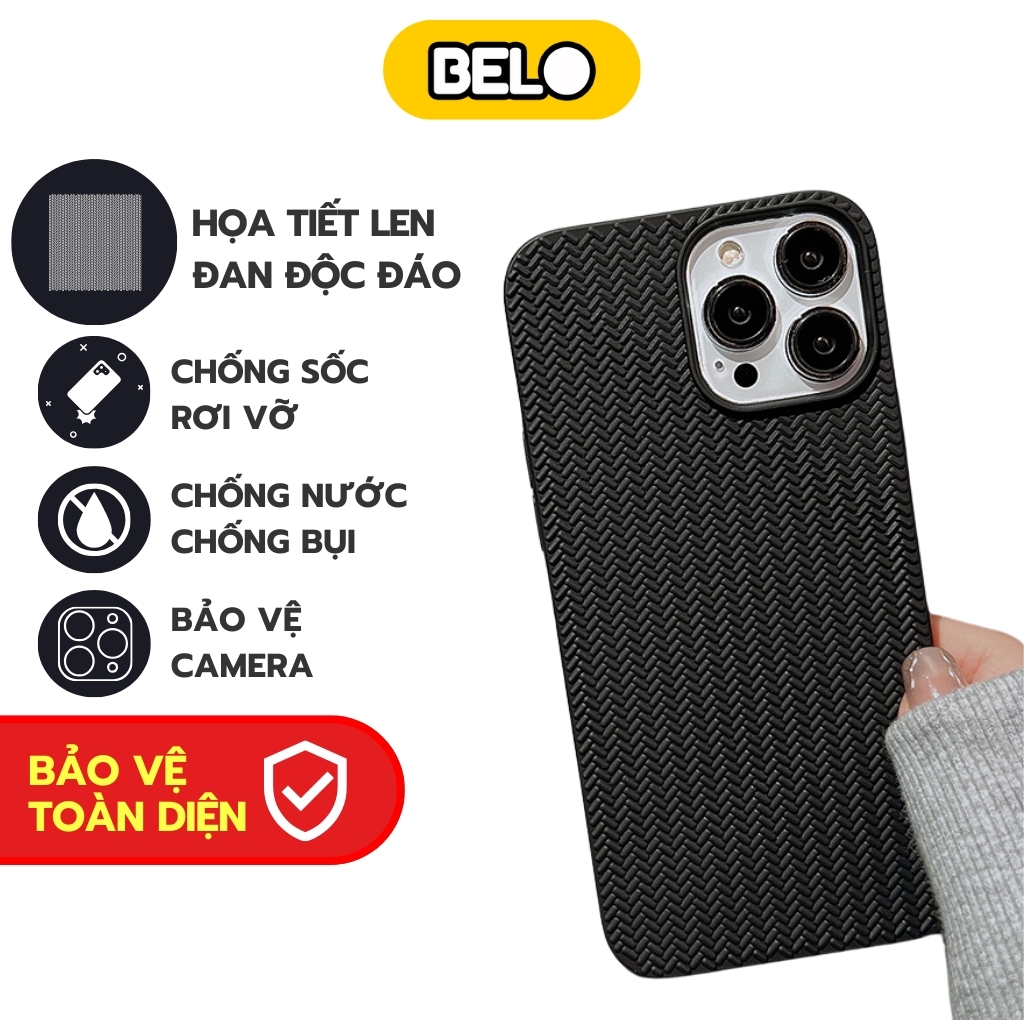 Ốp lưng iphone họa tiết đan, chống sốc cho ip 6/7plus/8/8plus/x/xr/xs/11/12/13/ pro/max– Belo