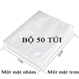 Túi hút chân không một mặt nhám - set 50 túi 17x25cm