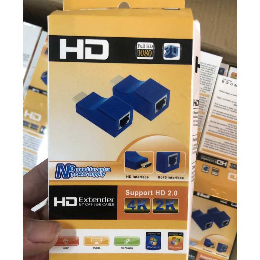 Bộ khuếch đại HDMI qua RJ45 ( cáp mạng ) kéo dài 30m ( HDMI to lan )