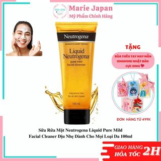 Sữa Rửa Mặt Neutrogena Liquid Pure Mild Facial Cleaner Dịu Nhẹ Dành Cho Mọi Loại Da 100ml