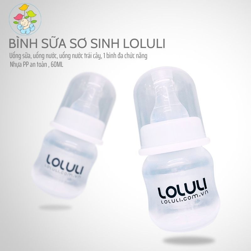 Bình sữa sơ sinh Loluli nhựa PP 60ml