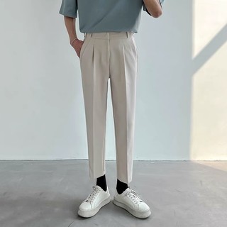 Quần âu nam cạp chun 98WEAR công sở Hàn Quốc ống suông, quần baggy ống rộng dáng âu phong cách