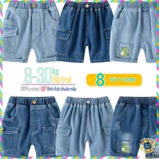 Quần short bé trai WELLKIDS quần jean cho bé quần short jean cho bé phong cách Hàn Quốc