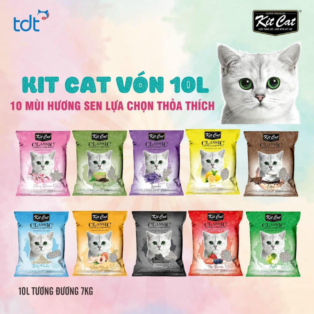 Cát vệ sinh Kit Cat 10L dành cho mèo siêu vón