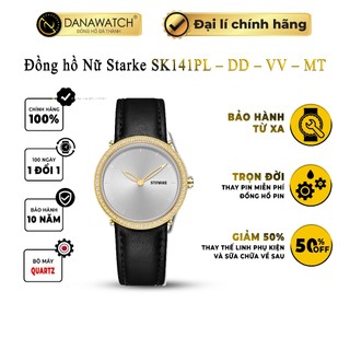 Đồng hồ nữ starke sk141pl – dd – vv – mt máy miyota japan, kính sapphire, dây da, chống nước, chính hãng