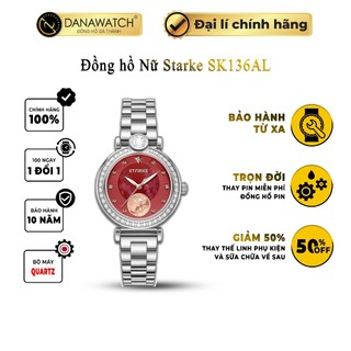 Đồng hồ Nữ Starke SK136AL máy Quartz Japan, kính sapphire, dây kim loại, chống nước, chính hãng