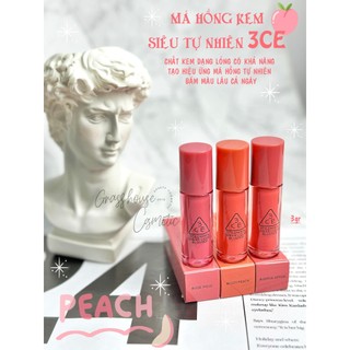 Phấn má hồng dạng kem 3ce mood recipe new take face blush - rose beige / mono pink / peach splash/ delectable