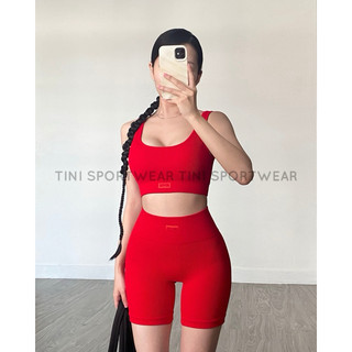Bộ bo ti thun gân vải dệt cao cấp lưng cao áo bra sẵn đệm mút