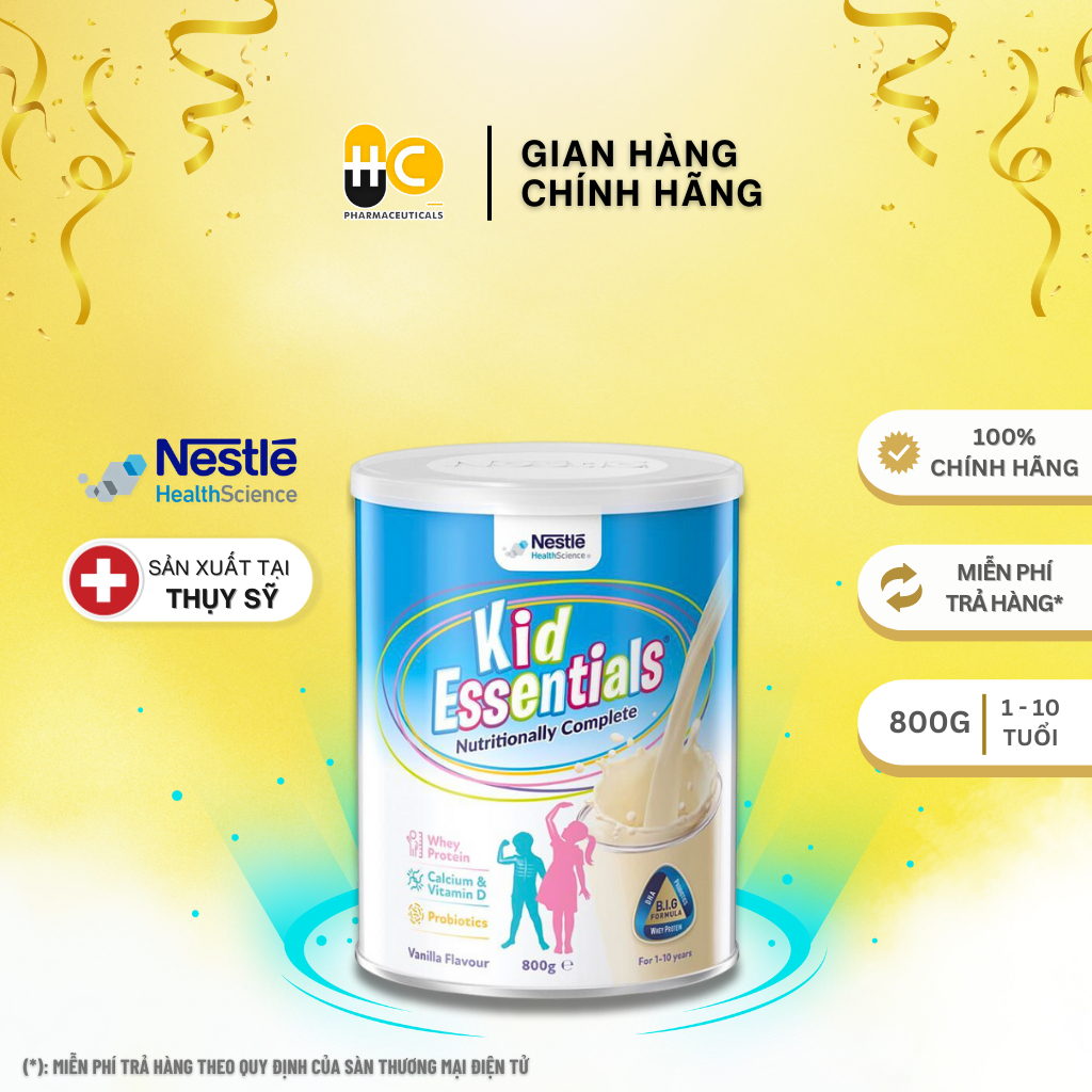 Sữa Bột Kid Essentials Sữa Úc nhập khẩu mẫu mới cho trẻ biếng ăn, chậm tăng cân Nestlé Health Science 800g