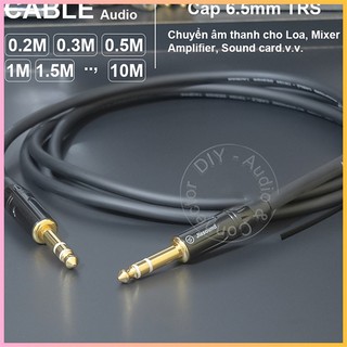 Dây 2 đầu jack 6.5mm stereo và mono diy cao cấp dài từ 0,5 đến 10 mét