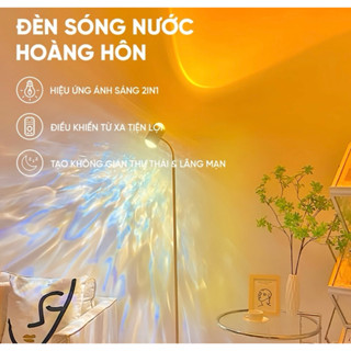   Sẵn  Đèn Sóng Nước Hoàng Hôn 2in1,Trang trí phòng ngủ khách nền livestream Tạo không gian lãng mạng thư giãn A02 