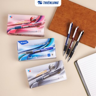 Combo 20 Bút bi Thiên Long TL-036  ngòi 0.7mm mực xanh/đỏ/đen giắt kim loại mạ crom đệm cầm tay cao su êm