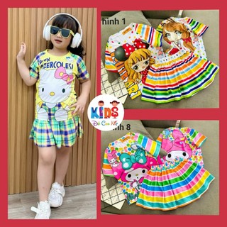 Set chân váy thun lạnh 3d siêu yêu bé gái - đồ bộ trẻ em