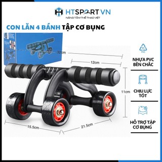 Con Lăn Tập Bụng, Dụng Cụ Tập Cơ Bụng Tập Gym Thể Dục Tại Nhà 4 Bánh Xe AB Slimmer