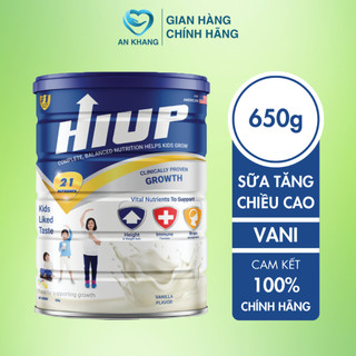 Sữa Hiup Tăng Chiều Cao 650gr - Sữa Bột Tăng Chiều Cao Tăng Cân Cho Bé Từ 2- 15 tuổi HOA KỲ
