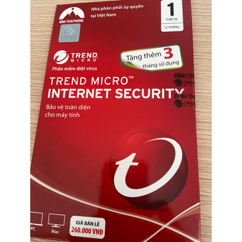 Trend Micro Internet Security 1User 15 Tháng