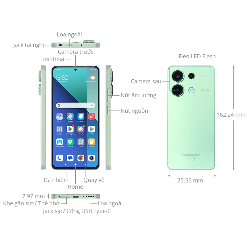 Điện thoại Xiaomi Redmi Note 13 - Hàng Chính Hãng, Mới 100%, Bảo hành 18 tháng | BigBuy360 - bigbuy360.vn