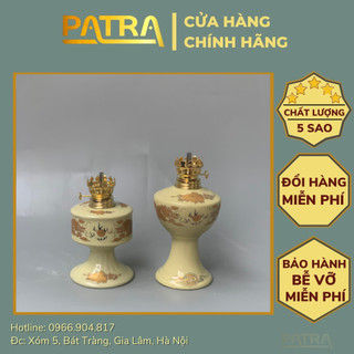 Đèn thờ cúng, đèn dầu để bàn thờ gia tiên men vàng Bát Tràng cao cấp