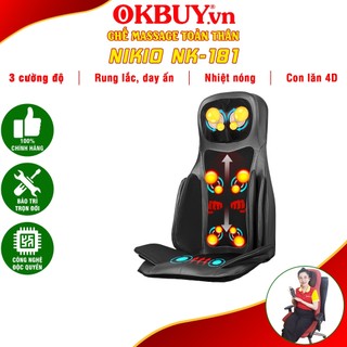 Ghế massage trên ô tô, đệm massage lưng cao cấp Nhật Bản Nikio NK-181 - Xoa bóp, áp suất khí