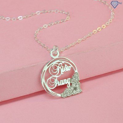 Dây chuyền bạc nữ hình tròn khắc tên theo yêu cầu DCC0024 - Trang Sức TNJ