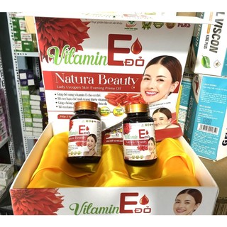 Viên uống vitamin E đỏ Natura Beauty hỗ trợ đẹp da, chống lão hoá, làm mịn và sáng da