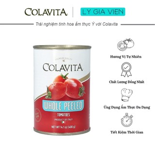 Cà Chua Đóng Hộp Nguyên Trái Bóc Vỏ Colavita Whole Peeled Tomatoes Lon 400g Xuất Xứ Ý