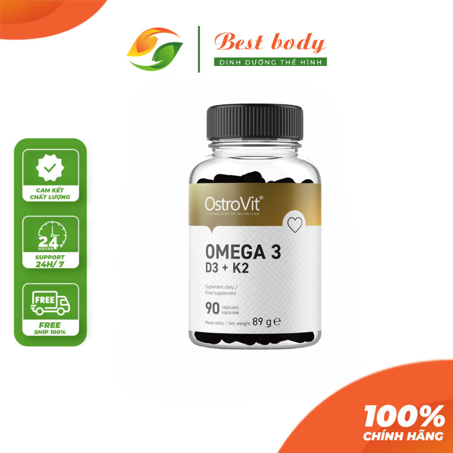 Omega3 Ostrovit Omega 3 D3 K2 Viên Uống Hỗ Trợ Tăng Cường Trí Nhớ Chắc Khỏe Xương Khớp Phát Triển Chiều Cao