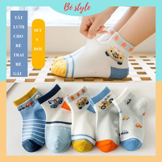 Set tất lưới cho bé trai bé gái cho trẻ em 1 tuổi - 12 tuổi  mùa hè, thu, điều hoà cotton thoáng khí mỏng mềm cao cổ T03