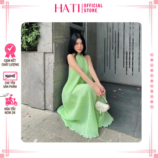 Đầm maxi đi biển du lịch hè váy cổ yếm suông dài sang chảnh
