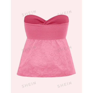(ORDER SHEIN) Áo ống croptop nút thắt CINDY TOP (hồng baby)
