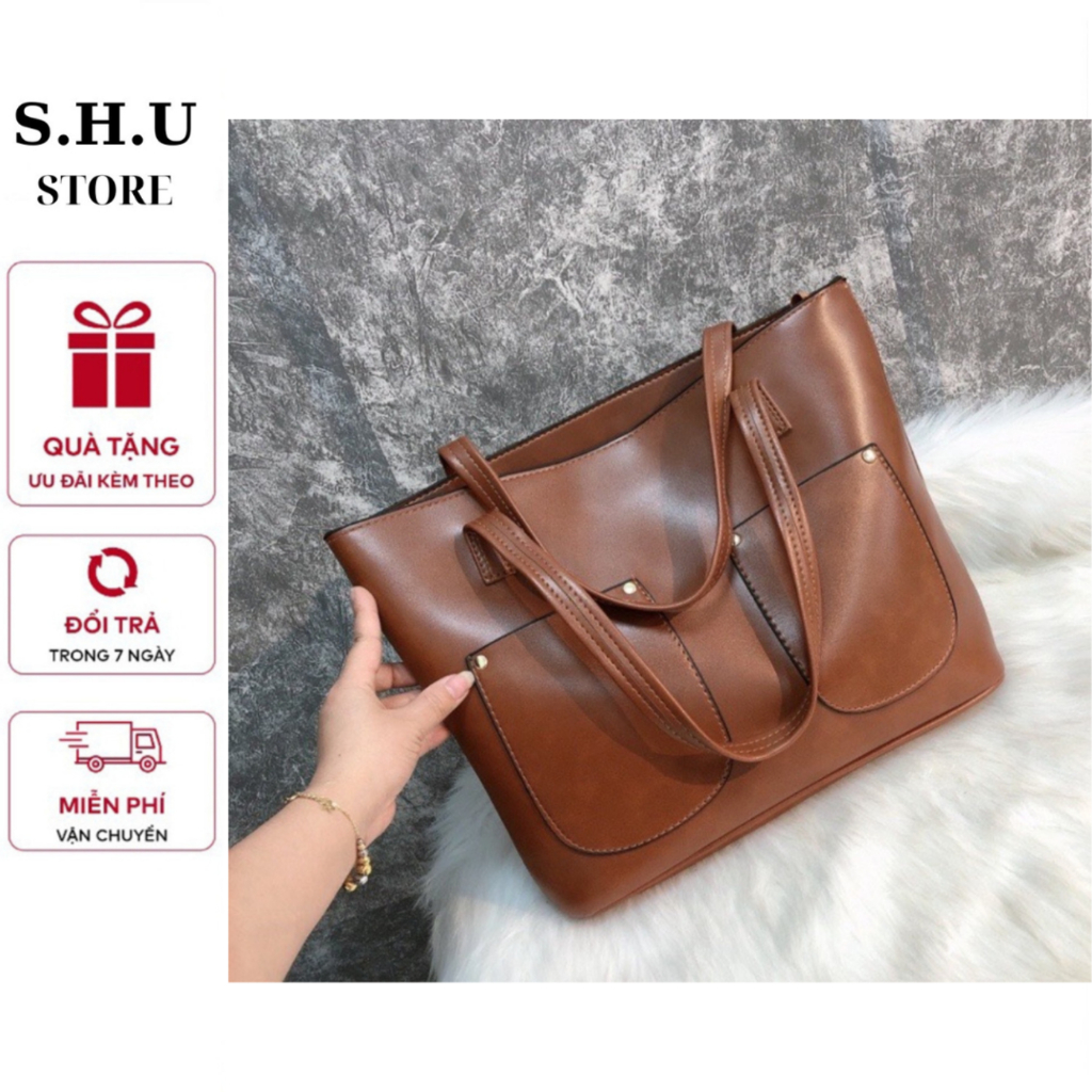 Túi xách, túi công sở da dầy sz38 đựng vừa laptop có ngăn đựng ví N07