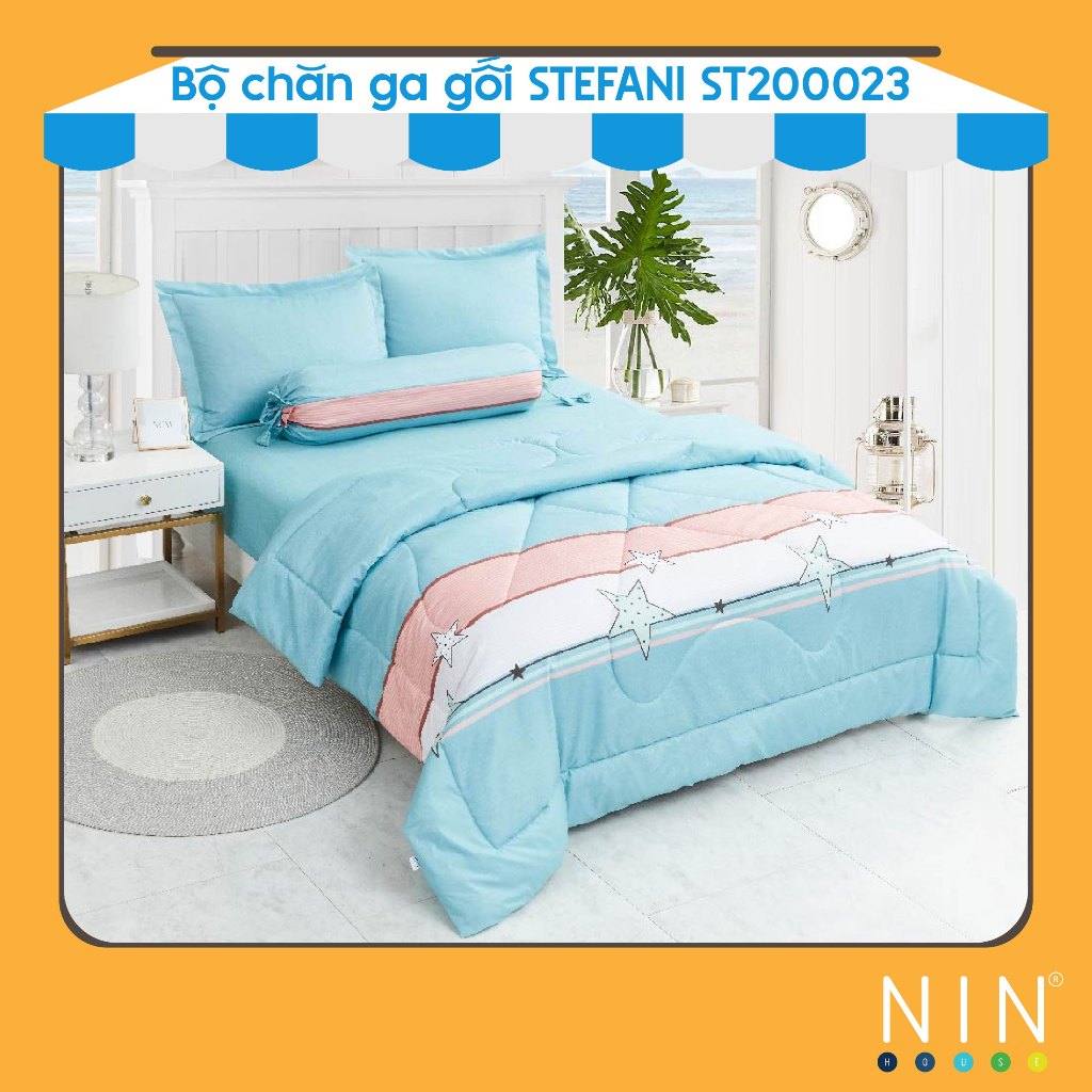 Bộ 5 món NIN - Stefani chăn drap áo gối màu ST200023 (nhiều kích cỡ)