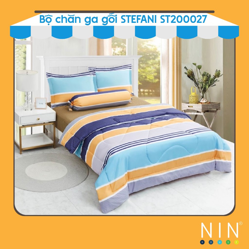 Bộ 5 món NIN - Stefani drap áo gối và mền chần màu ST200027 (nhiều kích cỡ)