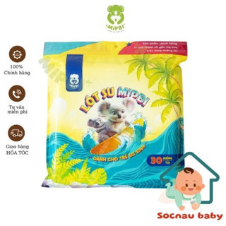 Lót su sơ sinh Mipbi 3 lớp, gói 30 miếng cho bé sau sinh