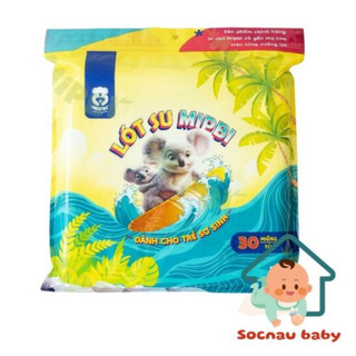Lót phân su Mipbi 3 lớp, gói 30 tờ dùng cho bé sau sinh