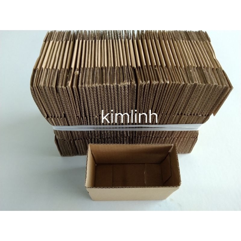 50 hộp giấy 10x6x6 hộp mặt trong và ngoài nâu