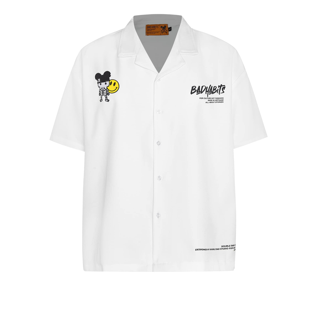 Áo Sơ Mi Nam Nữ Bad Habits Skull Shirt