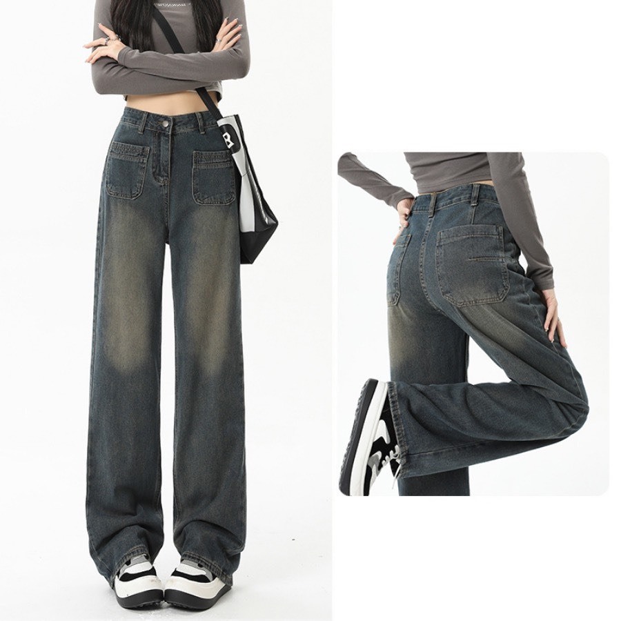 Quần bò jean ống rộng suông xuông nữ jeans cạp cao phong cách jeanshop_0603 ms06 | BigBuy360 - bigbuy360.vn