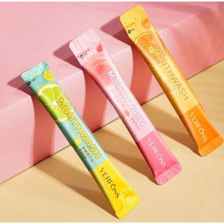 Nước súc miệng verfôns vị trái cây, vị dưa hấu, nho, đào, cam, chanh bạc hà, gói 10ml - hơi thở thơm mát